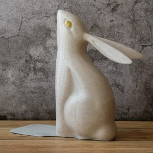 marble textured rabbit bookend